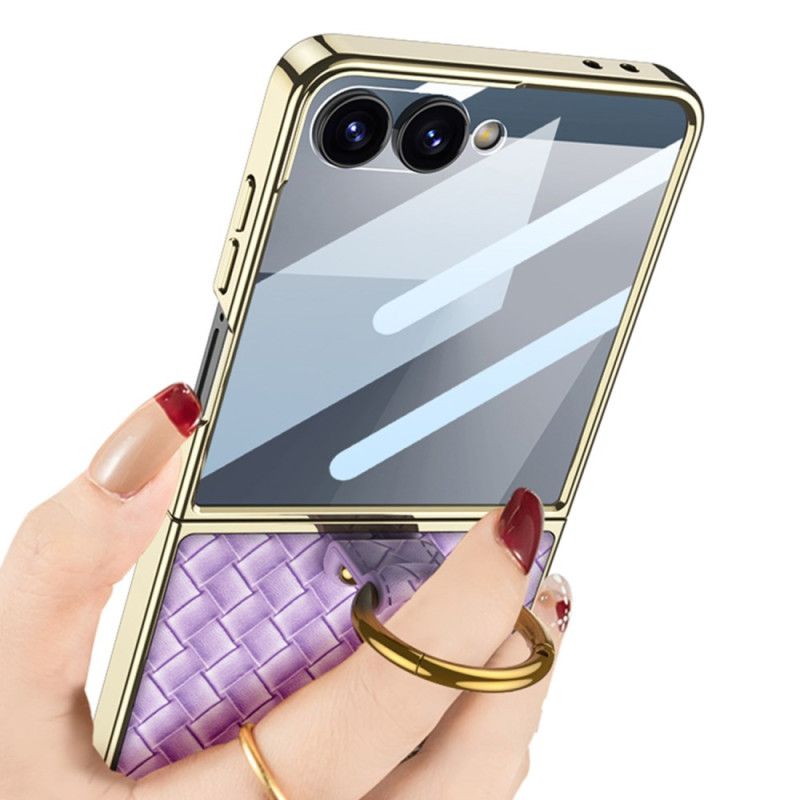 Kuori Samsung Galaxy Z Flip 7 Kudottu Kuviointi Sormuspidikkeellä