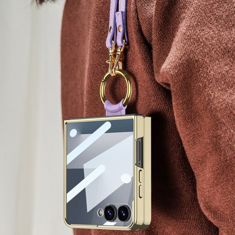 Kuori Samsung Galaxy Z Flip 7 Kudottu Kuviointi Sormuspidikkeellä