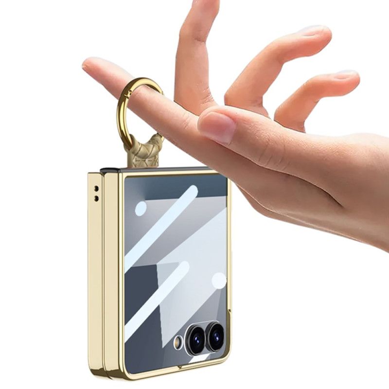 Kuori Samsung Galaxy Z Flip 7 Kudottu Kuviointi Sormuspidikkeellä