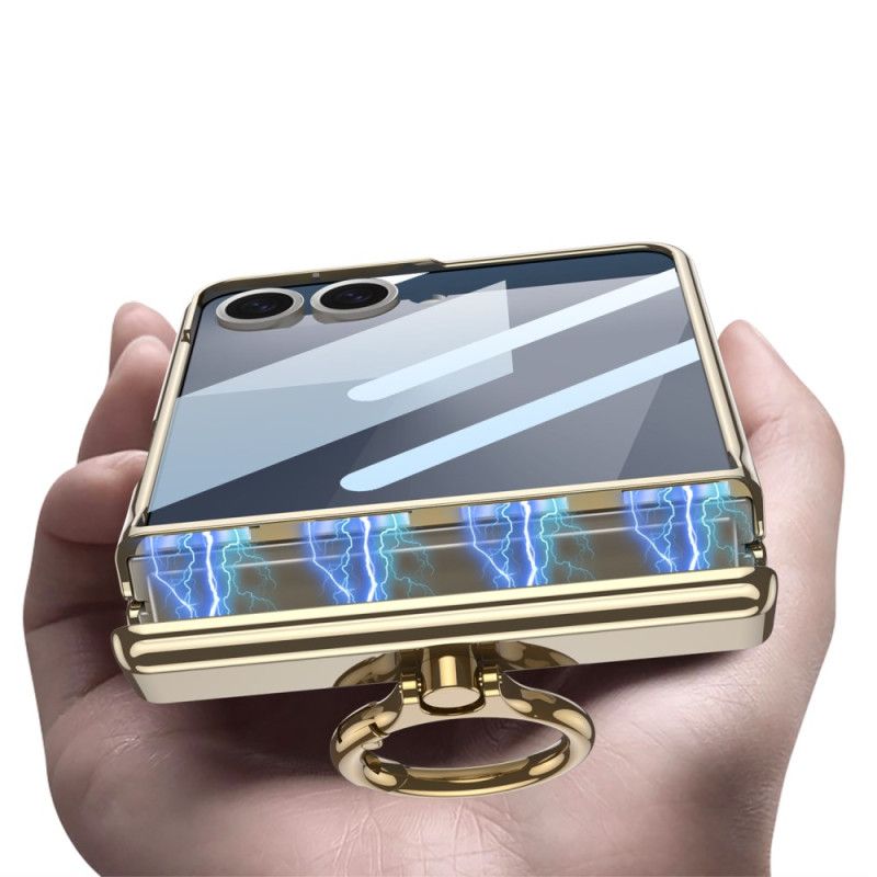 Kuori Samsung Galaxy Z Flip 7 Läpinäkyvä Jalustalla Ja Magneettisella Suojauksella Gkk