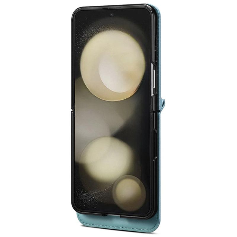 Kuori Samsung Galaxy Z Flip 7 Marmorinen Korttiteline Ja Olkahihna Suojakuori