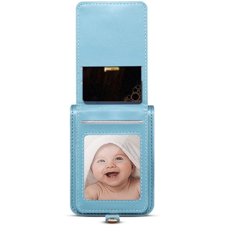 Kuori Samsung Galaxy Z Flip 7 Marmorinen Korttiteline Ja Olkahihna Suojakuori