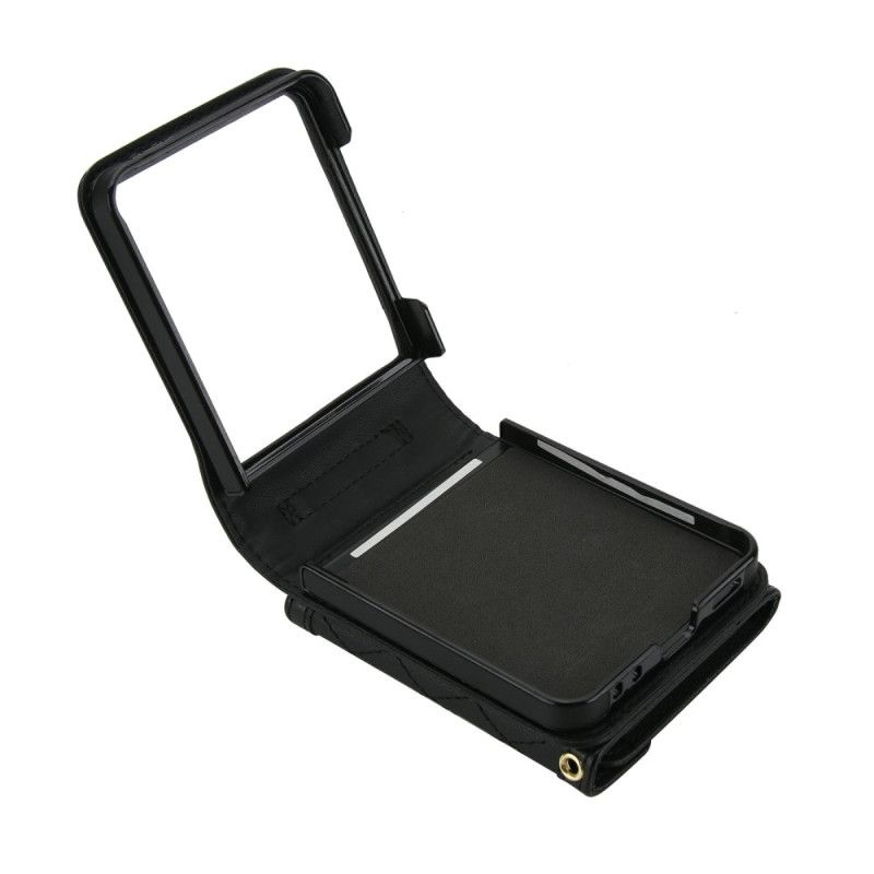 Kuori Samsung Galaxy Z Flip 7 Pehmustettu Korttikotelo Ja Olkahihna