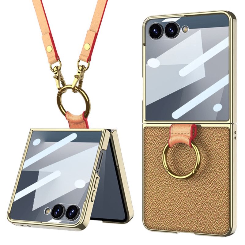 Kuori Samsung Galaxy Z Flip 7 Sormuspidike Ja Irrotettava Olkahihna