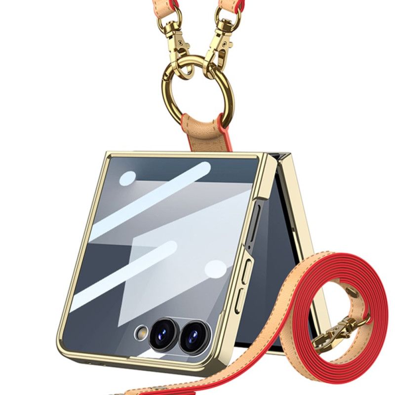 Kuori Samsung Galaxy Z Flip 7 Sormuspidike Ja Irrotettava Olkahihna