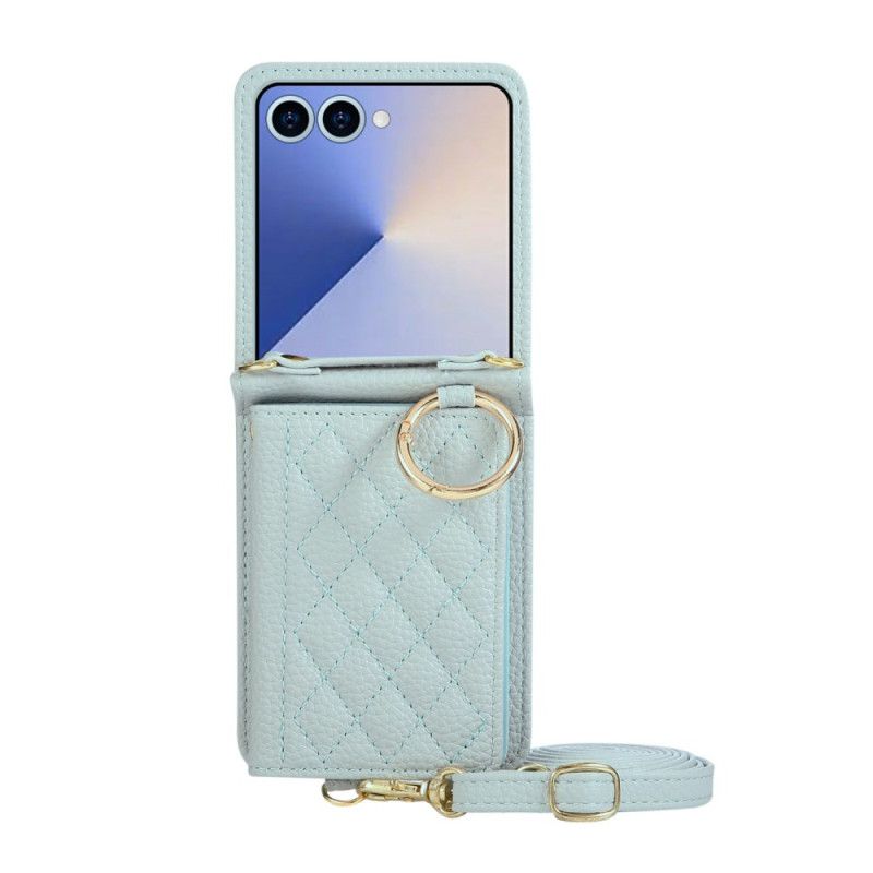 Kuori Samsung Galaxy Z Flip 7 Tikattu Lompakko Olkahihnalla