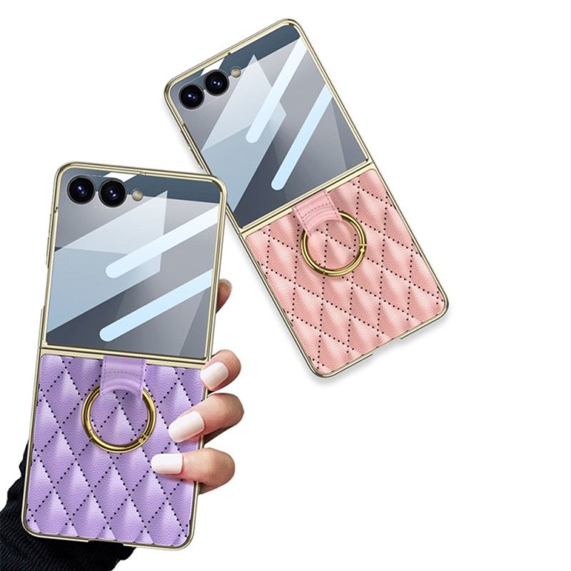 Kuori Samsung Galaxy Z Flip 7 Tikattu Muotoilu Sormuspidikkeellä