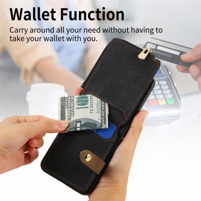 Kuori Samsung Galaxy Z Flip 7 Vetoketjullinen Tasku Ja Korttipidike