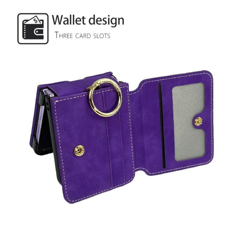 Puhelinkuoret Samsung Galaxy Z Flip 7 Korttikotelo Ja Irrotettava Ketju