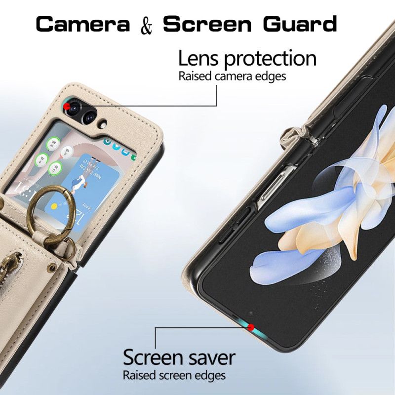 Puhelinkuoret Samsung Galaxy Z Flip 7 Lompakko Ja Olkahihna