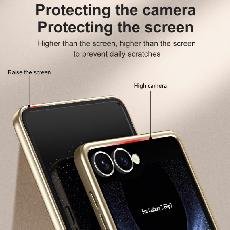 Puhelinkuoret Samsung Galaxy Z Flip 7 Metallinen Efekti Näytönsuojalla