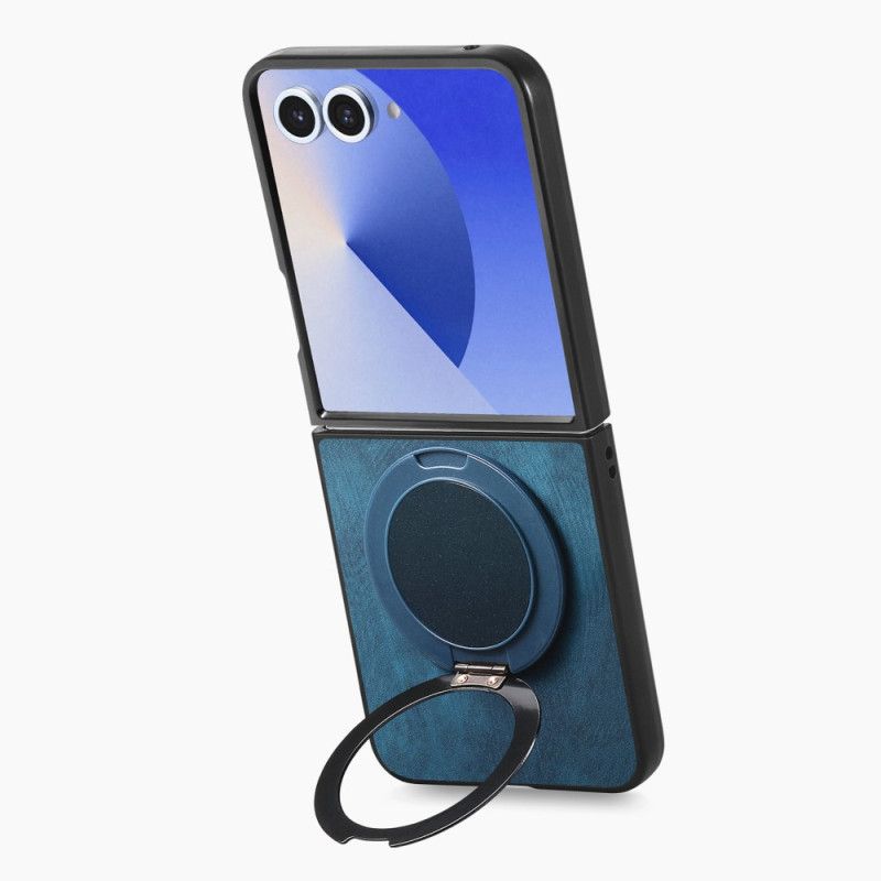 Puhelinkuoret Samsung Galaxy Z Flip 7 Nahkaefekti Pyörivällä Jalustalla