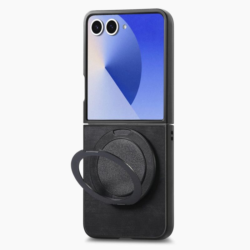 Puhelinkuoret Samsung Galaxy Z Flip 7 Nahkaefekti Pyörivällä Jalustalla