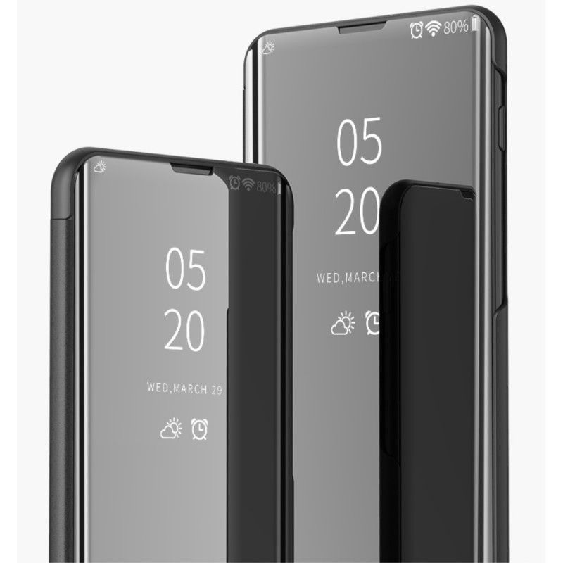 Näkymäkansi Oppo Reno Tummansininen Musta Peili Ja Keinonahka
