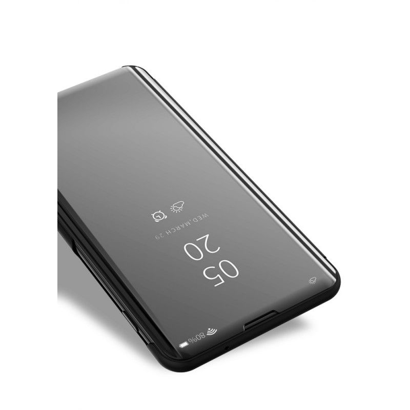 Näkymäkansi Oppo Reno Tummansininen Musta Peili Ja Keinonahka