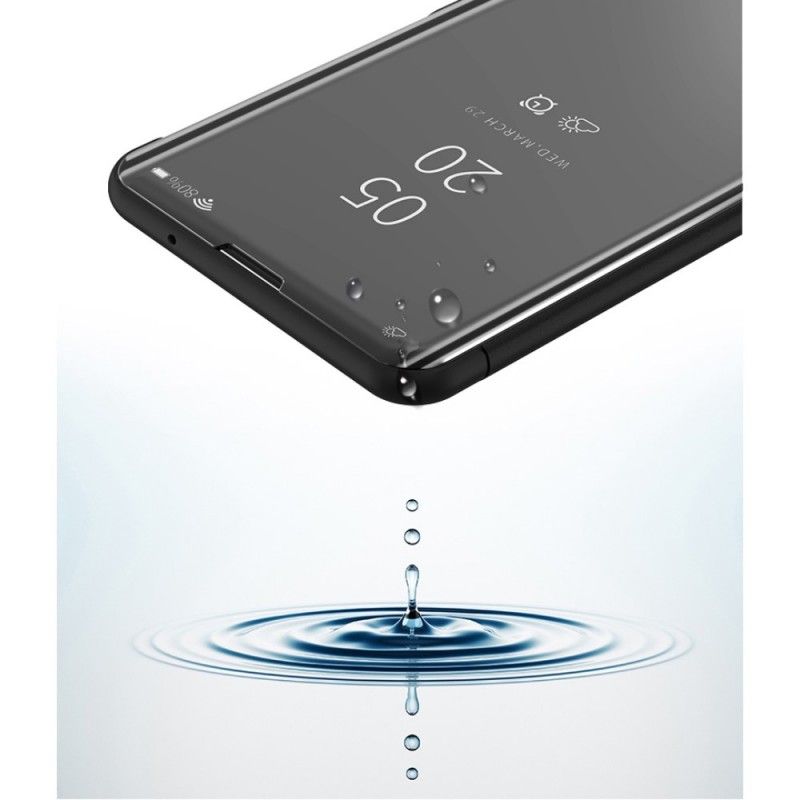 Näkymäkansi Oppo Reno Tummansininen Musta Peili Ja Keinonahka