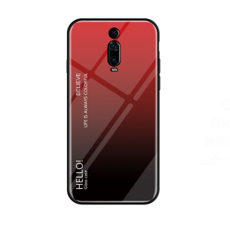 Case Kuoret Xiaomi Mi 9T / Mi 9T Pro Valkoinen Musta Puhelinkuoret Hei Karkaistu Lasi