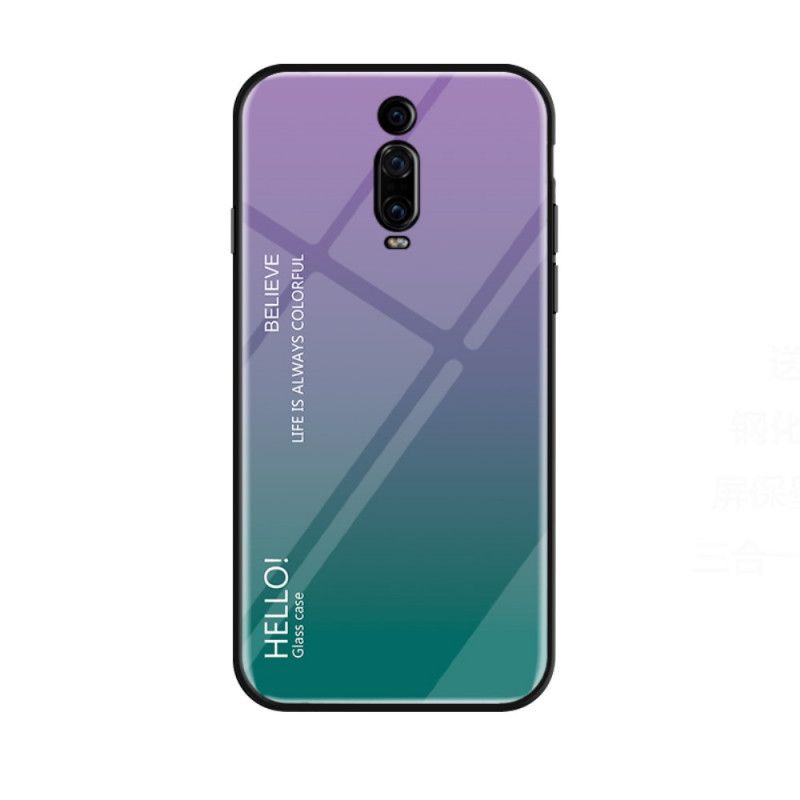 Case Kuoret Xiaomi Mi 9T / Mi 9T Pro Valkoinen Musta Puhelinkuoret Hei Karkaistu Lasi