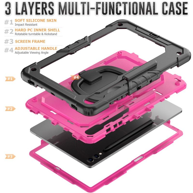 Kuori Samsung Galaxy Tab S10 Plus Erittäin Kestävä Suoja Kynäpidikkeellä Ja Olkahihnalla