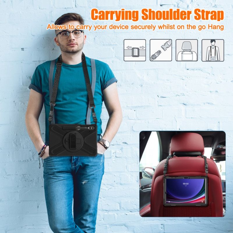 Kuori Samsung Galaxy Tab S10 Plus Kestävä Jalusta Ja Olkahihna