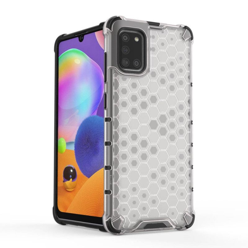 Kuori Samsung Galaxy A31 Valkoinen Musta Hunajakennotyyli