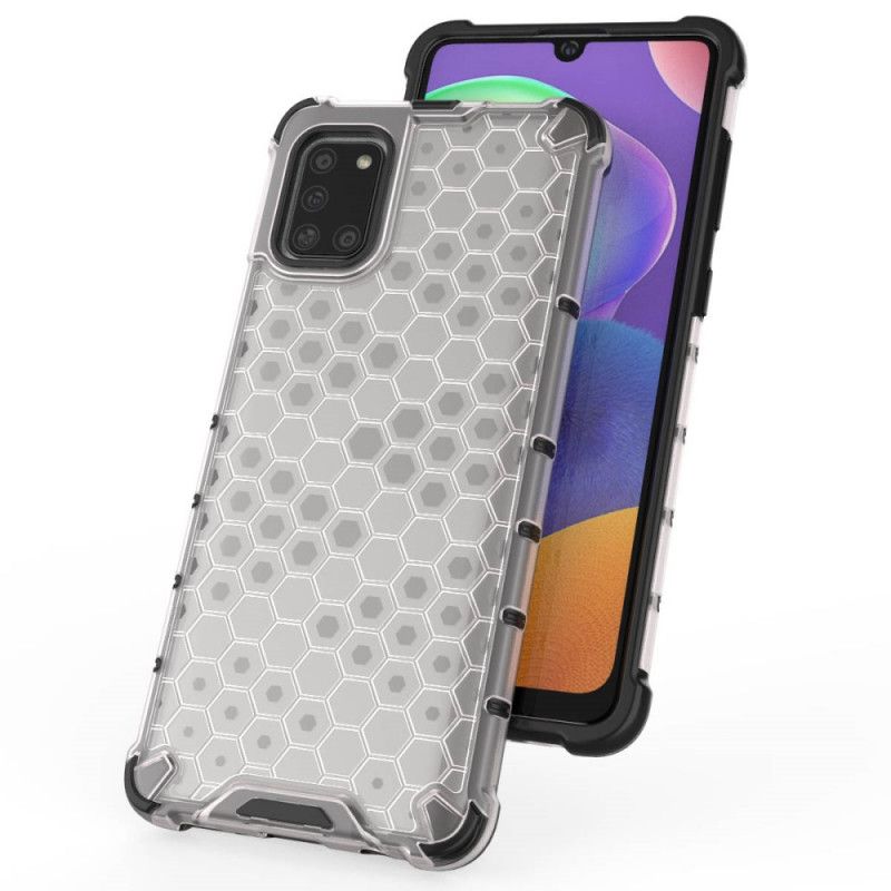 Kuori Samsung Galaxy A31 Valkoinen Musta Hunajakennotyyli