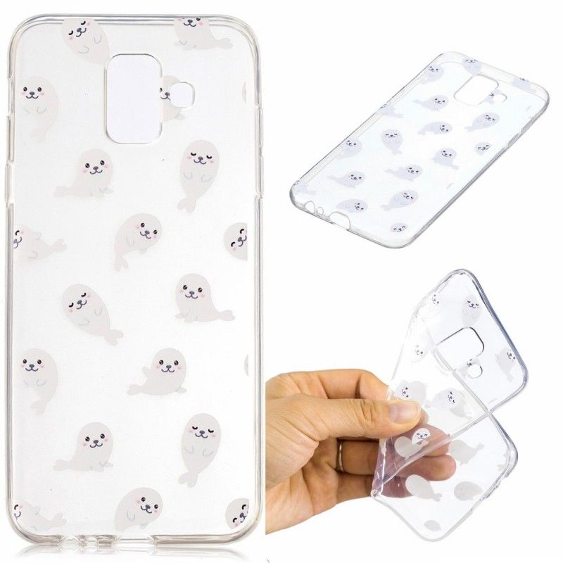 Case Kuoret Samsung Galaxy A6 Puhelinkuoret Läpinäkyvät Hauskat Merileijonat