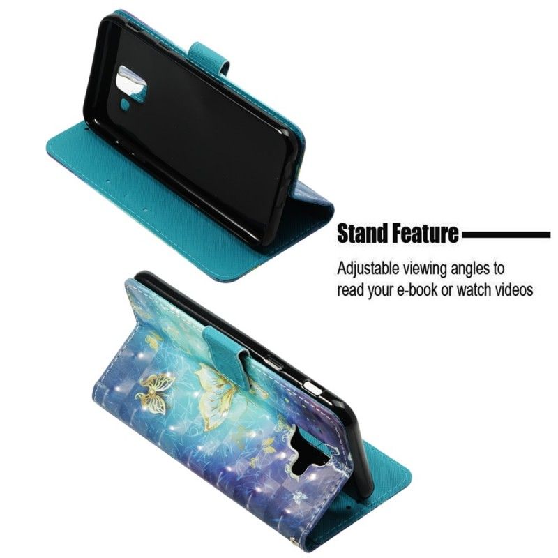 Suojakuori Samsung Galaxy A6 Puhelinkuoret Kolmiulotteiset Kultaiset Perhoset