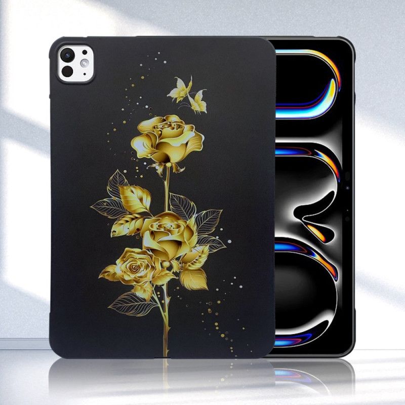 Kuori iPad Pro 13 (2024) Kultaiset Ruusut Suojakuori