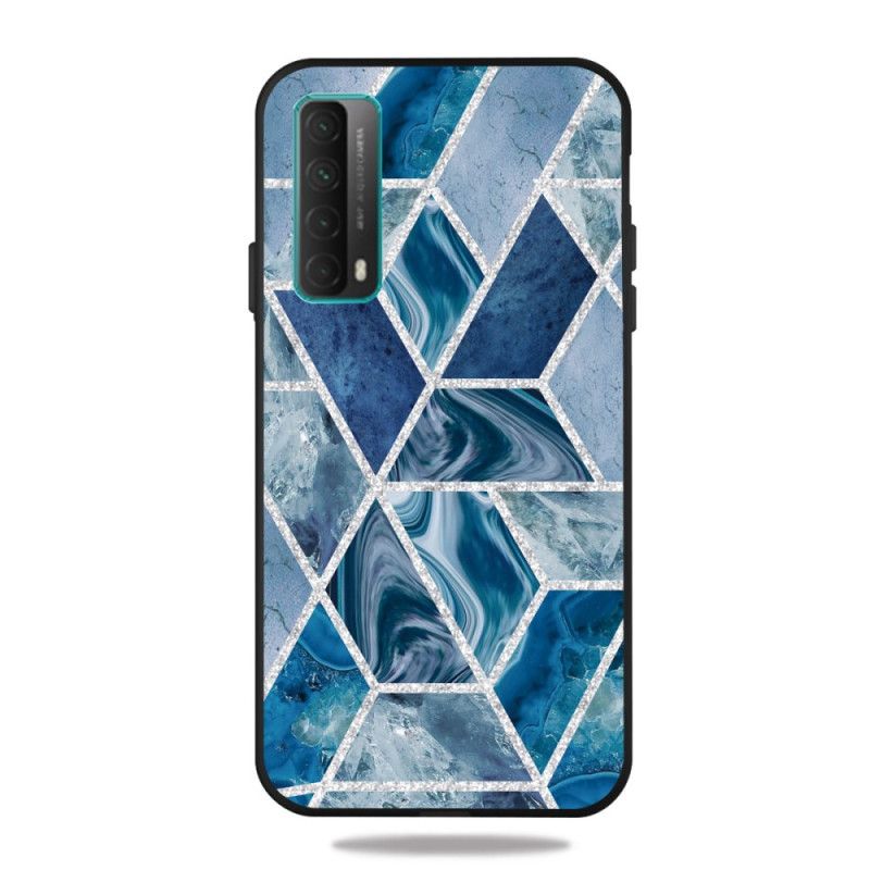 Kuori Huawei P Smart 2021 Vihreä Musta Tumma Geometrinen Marmori