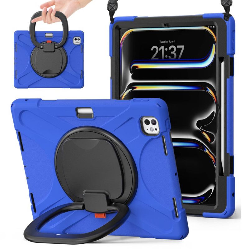 Kuori iPad Pro 13 (2025) Sormuksen Pidike Ja Säädettävä Olkahihna