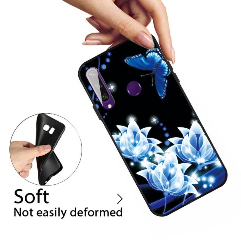 Kuori Huawei Y6p Perhonen Ja Siniset Kukat Suojakuori