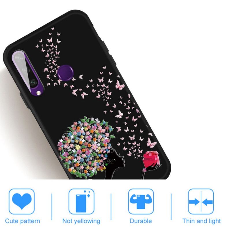 Kuori Huawei Y6p Puhelinkuoret Nainen. Jolla On Kukallinen Pää