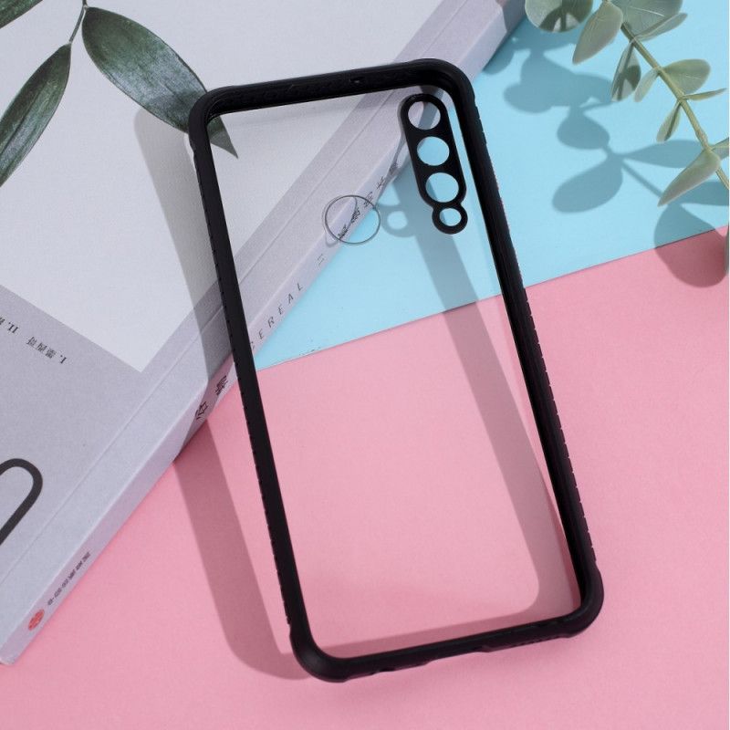 Kuori Huawei Y6p Valkoinen Musta Hybridi. Jossa On Värilliset Reunat Suojakuori