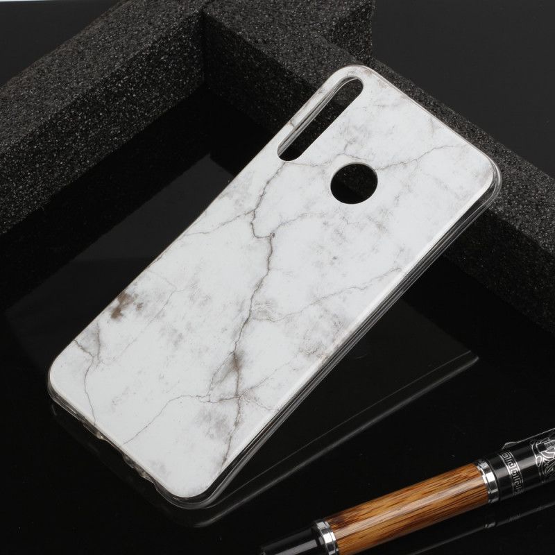 Kuori Huawei Y6p Valkoinen Musta Marmorin Erotus
