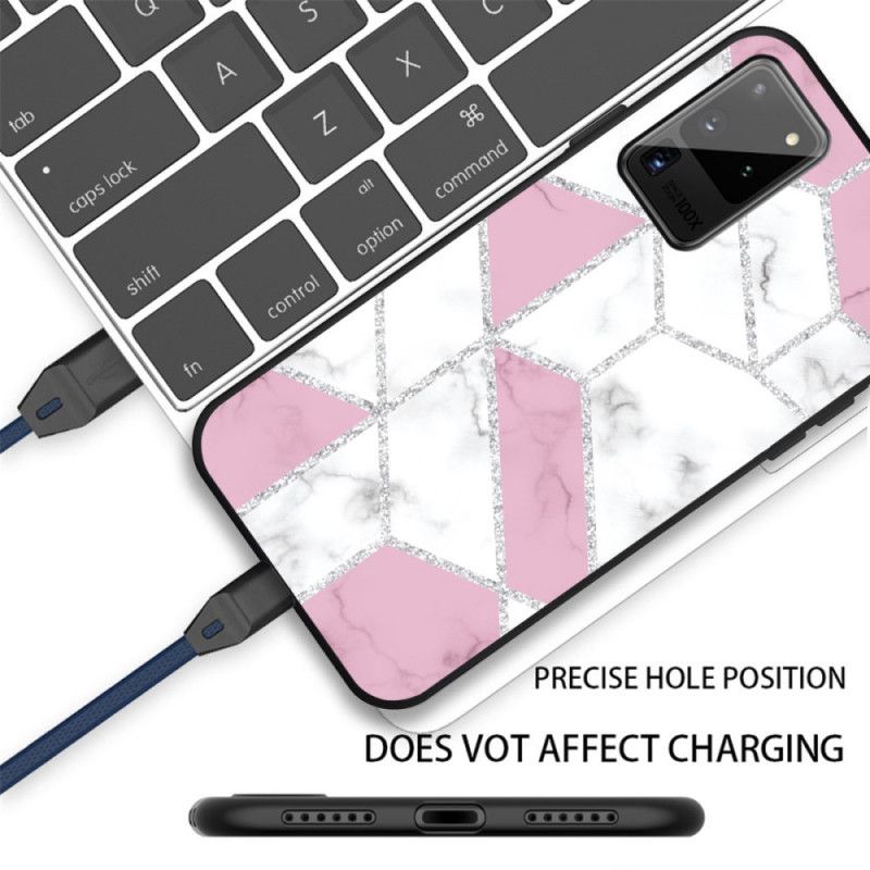 Kuori Samsung Galaxy Note 20 Harmaa Musta Tyylitelty Marmori Suojakuori