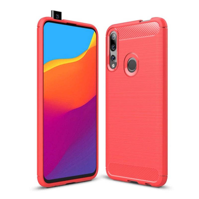 Case Kuoret Huawei P Smart Z Punainen Musta Puhelinkuoret Harjattu Hiilikuitu