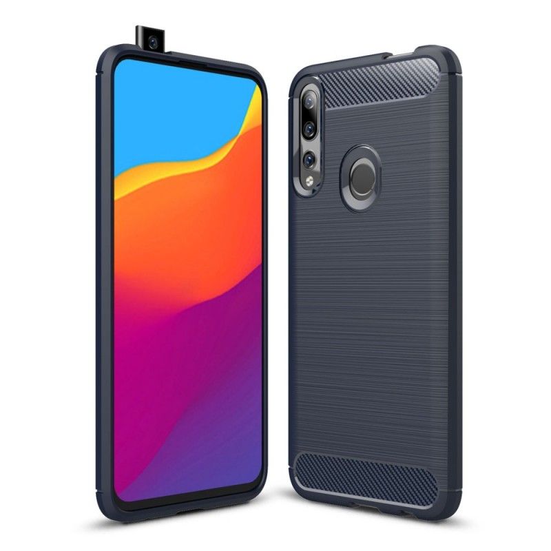 Case Kuoret Huawei P Smart Z Punainen Musta Puhelinkuoret Harjattu Hiilikuitu