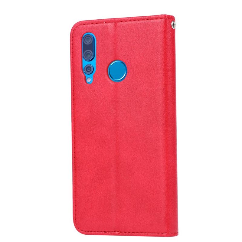 Flip Kotelot Huawei P Smart Z Punainen Musta Tekonahkakorttikotelo
