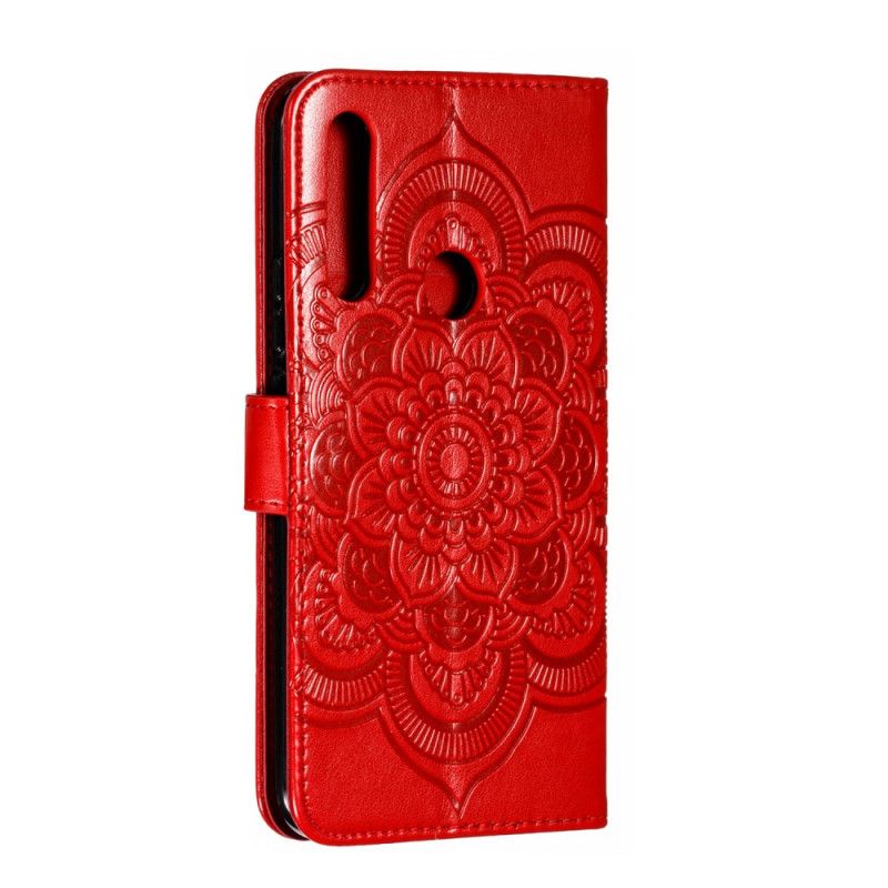 Nahkakotelo Huawei P Smart Z Harmaa Musta Puhelinkuoret Mandala Ja Timantit