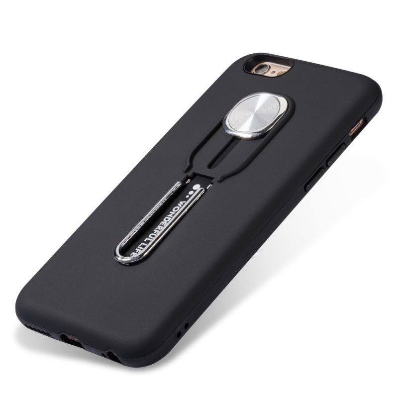 Kuori iPhone 7 Plus / 8 Plus Tummansininen Musta Onnellinen Elämä Tukirenkaalla
