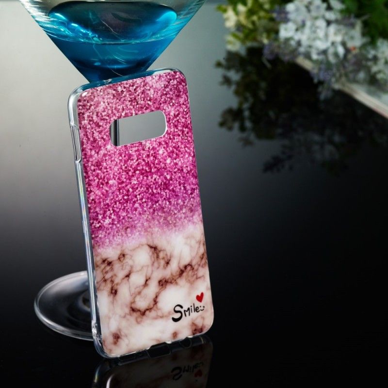 Case Kuoret Samsung Galaxy S10e Puhelinkuoret Marmorinen Kimallus Ja Hymy