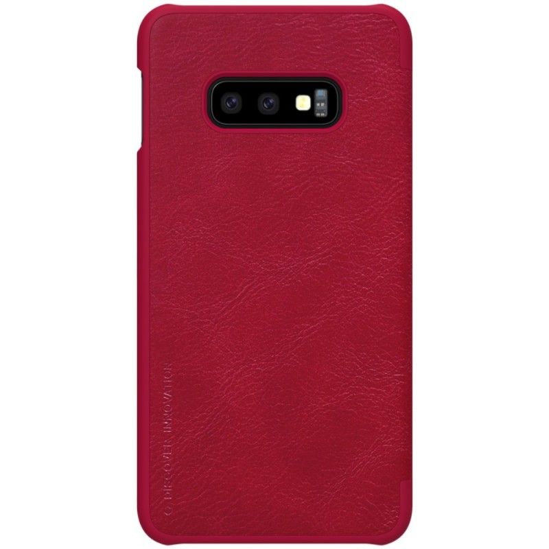 Flip Kotelot Samsung Galaxy S10e Punainen Valkoinen Nillkin Qin -Sarja