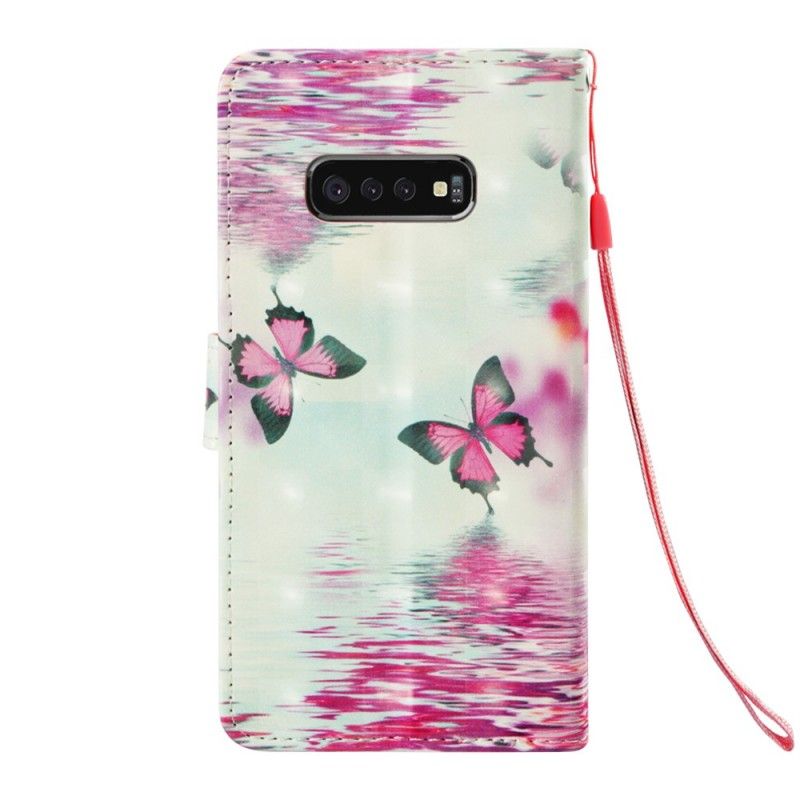 Kotelot Samsung Galaxy S10e Punaiset Perhoset Suojakuori