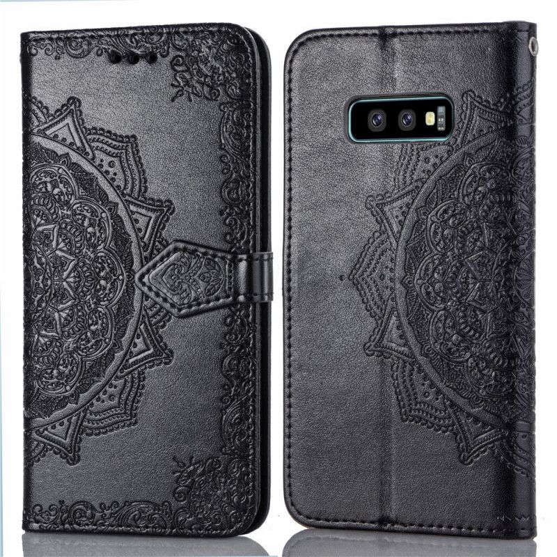 Suojakuori Samsung Galaxy S10e Harmaa Musta Keski-Ikäinen Mandala