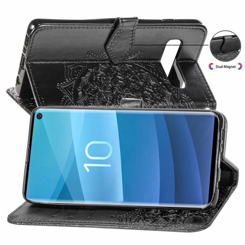 Suojakuori Samsung Galaxy S10e Harmaa Musta Keski-Ikäinen Mandala