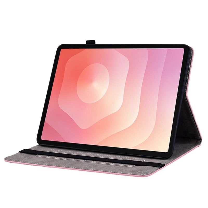 Kotelot Samsung Galaxy Tab S11 Mokkanahkaefekti Kukkakuvio