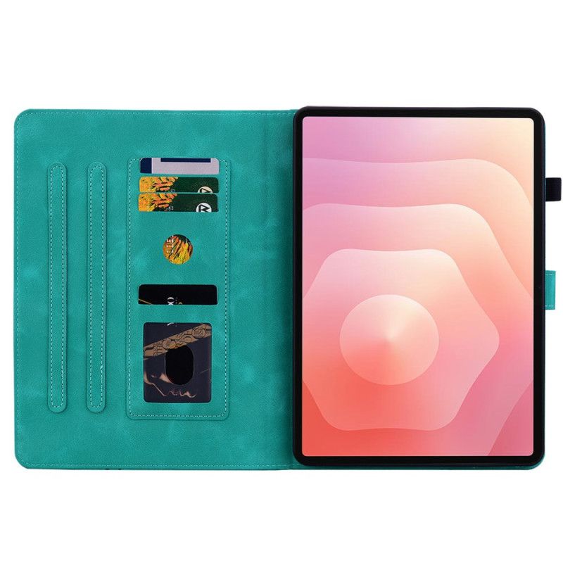 Kotelot Samsung Galaxy Tab S11 Mokkanahkaefekti Kukkakuvio Suojakuori