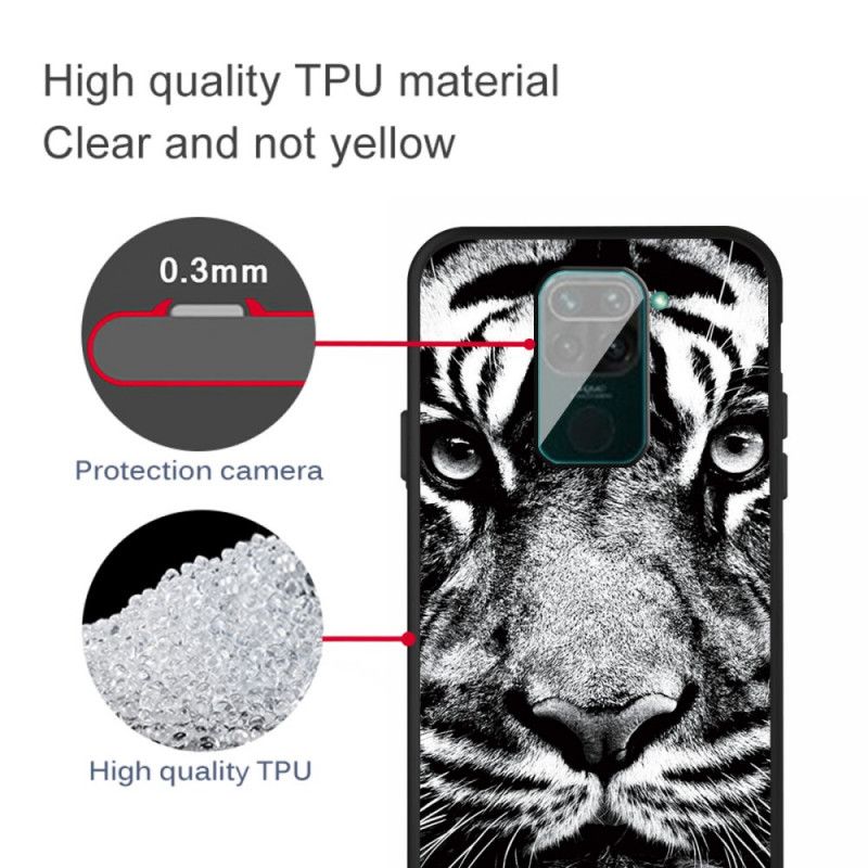 Kuori Xiaomi Redmi Note 9 Mustavalkoinen Tiikeri Suojakuori