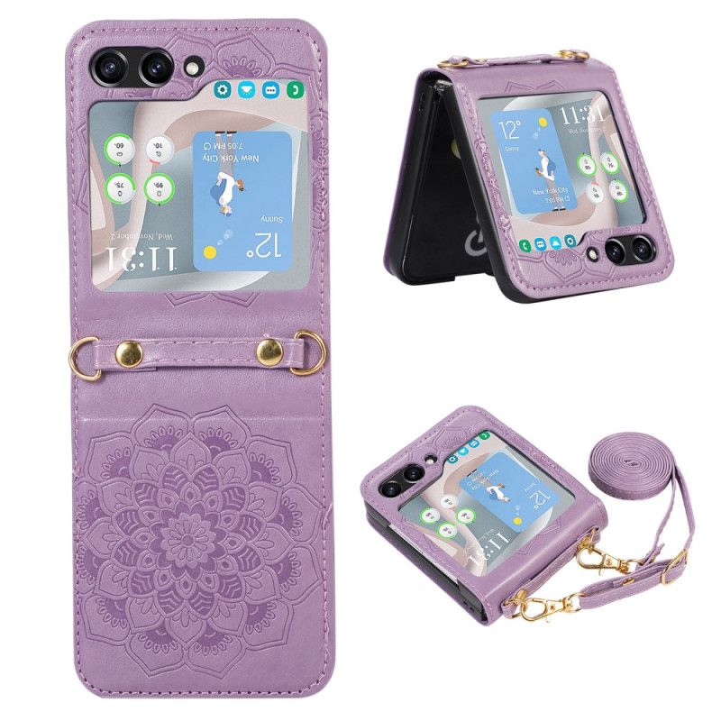 Case Samsung Galaxy Z Flip 5 Puhelinkuoret Mandala Olkahihnalla